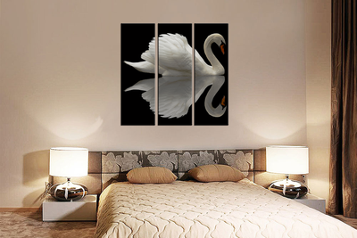 Модульная картина "Одинокий лебедь"