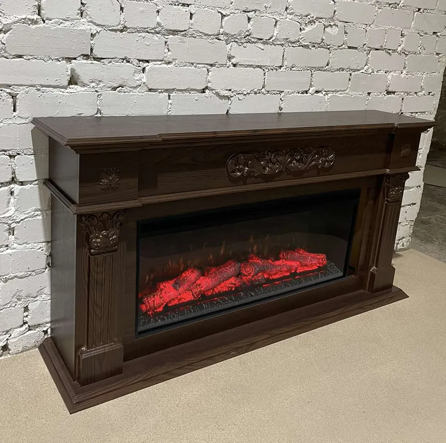 Линейный электрический камин Лидс