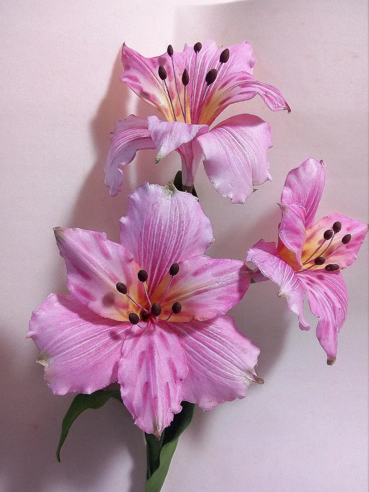 Альстромерия из фоамирана. Работа Елены Жуковой. Использован молд "Лепестки альстромерии"