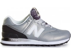 New Balance 574 Серые кожа женские (36-40) Арт. 223MF-A