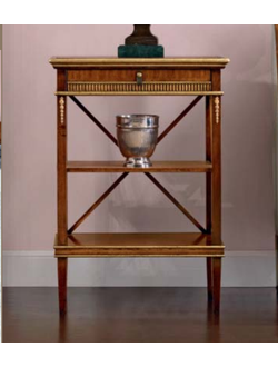 ЭТАЖЕРКА С ЯЩИКОМ И РОМАНСКИМ КРЕСТОМ (L60*P38*H85) ART.24.28 GOLD TOSATO