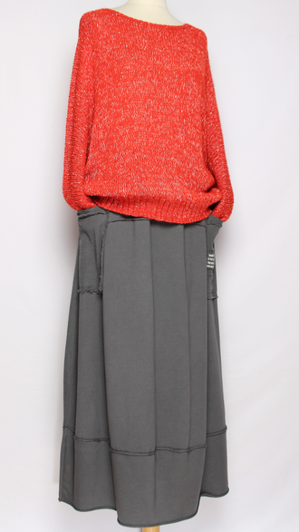 ДЖЕМПЕР "КИМОНО БУКЛЕ" красный, черный до р.56