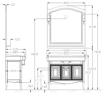 КОМПЛЕКТ МЕБЕЛИ ЛОРЕНЦО 100 БЕЛЫЙ
