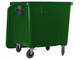 Контейнер для мусора ТБО 1100 литров зеленый на 4 колесах