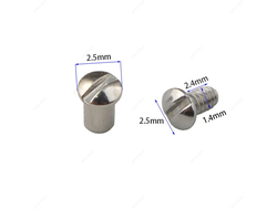Гайка удлиняющая, комплект с винтом М1.4*2.5*3.3 мм серебро (25шт)