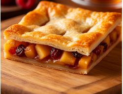 Пирог с яблоком, изюмом и корицей