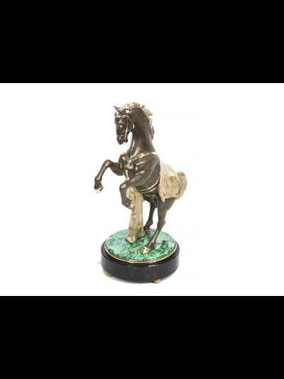 Статуэтка "Конь". Бронза, малахит.