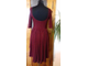 Коктейльное миди платье бордовое укороченное спереди открытая спинка HS-151016-1