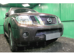 Защита радиатора Nissan Pathfinder (NAVARA) 2011-2012 (black) верх PREMIUM
