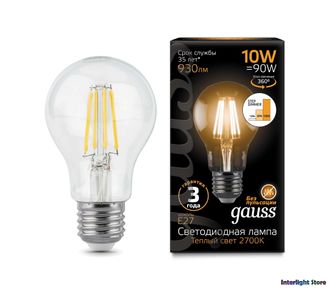 Gauss LED Filament A60 Step Dimmable 10w 927/940 E27