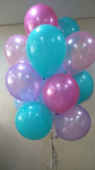 Набор воздушных шаров с гелием "Бирюзово-розовый 15 шт"