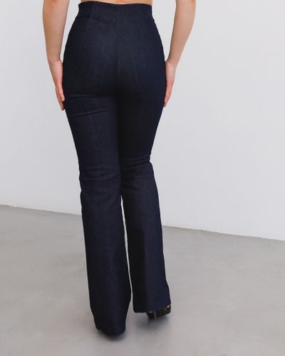 Брюки bootcut из денима (темно-синий)