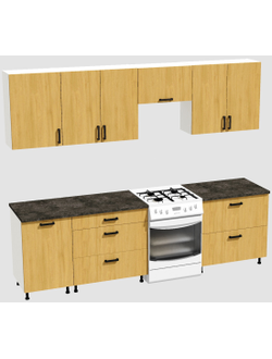 Кухня Эконом 2,1 метра (1300х800) Цвет: Дуб Сонома/Дуб Сонома