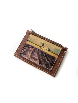 Мини-портмоне на молнии "Лаванда" с принтом по мотивам картины Анаит Варданян