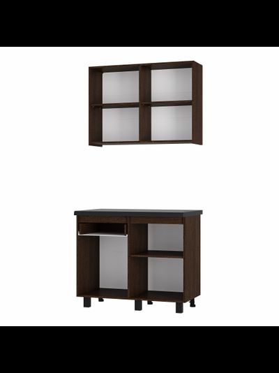 Лофт 1 м кухонный гарнитур Крафт/Венге столешница 38 мм черный мрамор