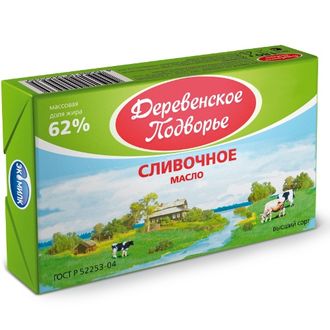 Масло сливочное Деревенское подворье 62% фольга 180г Озерецкий МК