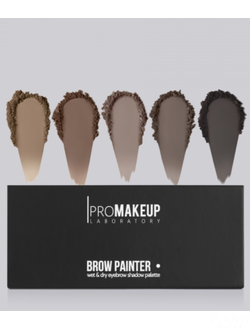 PROMAKEUP LABORATORY Палетка BROW PAINTER тени для бровей 2 в 1 (5 оттенков)