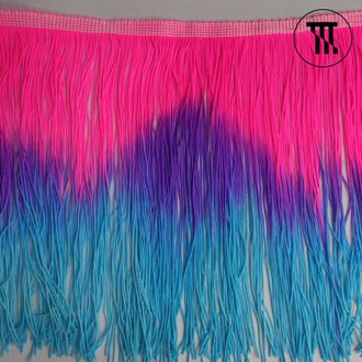 Бахрома градиент, цв. Неон-розовый + фиолетовый + голубой, дл. 20 см