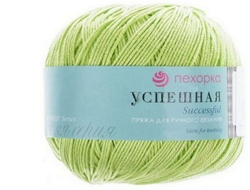Пряжа Успешная Пехорка Состав: 100% мерсеризованный хлопок. Вес: 50 г, Длина нити: 220 м. цвет Незрелый лимон