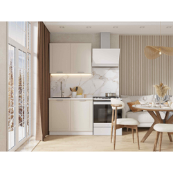 Кухня Альфа 1 м комби верх белый, низ белый