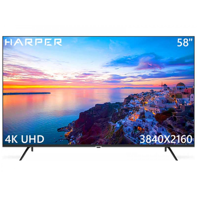 Телевизор Harper 58U771TS  58"  4K  Smart TV  Черный