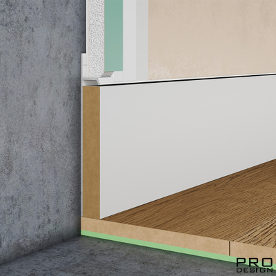 Плинтус скрытого монтажа Pro Design 323 Белый Муар