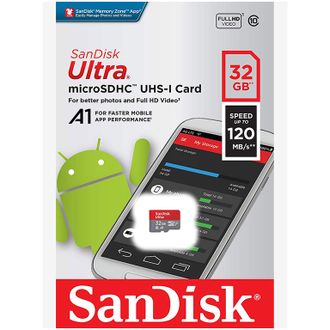 Карта памяти SanDisk Ultra microSDHC Class 10 UHS-I 120MB/s 32GB