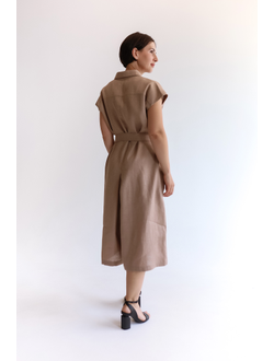 Комбинезон льняной песочный