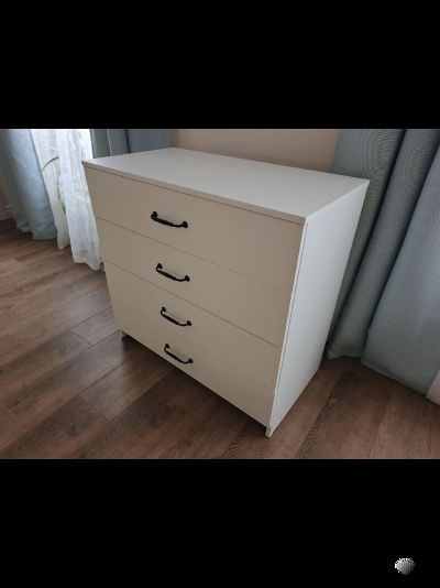 Эва КМ-021 комод 4 ящика (улучшинная фурнитура) Белый