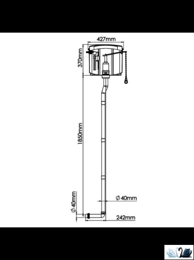 Бачок Nova Plastik NV 4082 для чаши Генуя, пластиковый навесной, смывной. Арматура рычажная, с цепочкой
