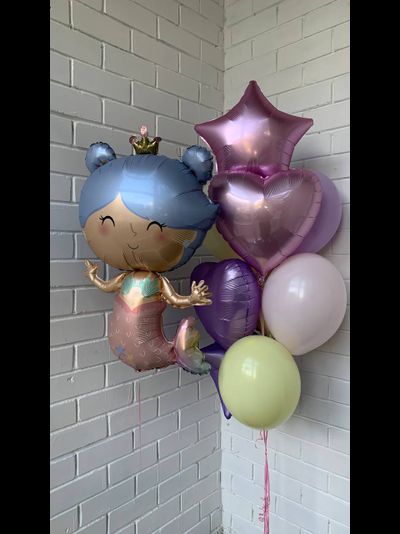Нежный набор шаров на день рождения для девочки "Русалочка" №5