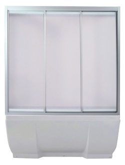 Шторка на ванну 3-х секционная раздвижная 170*140 см