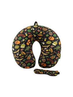Дорожная подушка-подголовник антистресс "Мексика + маска для глаз"