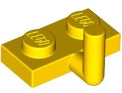 Plate, Modified 1 x 2 with Bar Arm Up Horizontal Arm 5mm, Yellow (4623b / 4611704 / 6261356)
