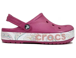 CROCS BAYABAND BANDANA PRINT CLOG РОЗОВЫЕ