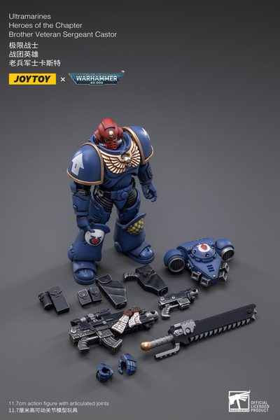 Ультрамарин сержант-интерцессор Кастор (Warhammer 40k) - КОЛЛЕКЦИОННАЯ ФИГУРКА 1/18 scale Sergeant Castor (JT2474) - JOYTOY