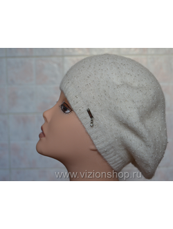 Берет на осень  Vizio Италия 5892 вязаный белый