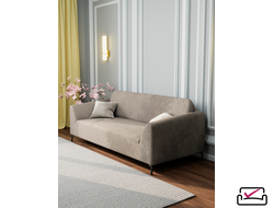 Чехол на 3х местный диван, диван-книжку.  Велюр Бежевый. Россия