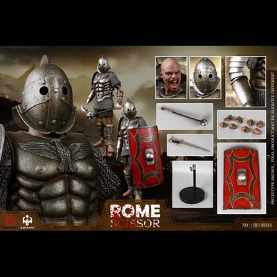 Римский гладиатор скисор (арбелас) в серебряной броне - Коллекционная ФИГУРКА 1/6 Imperial Army Hunting Ground Fighter SCISSOR Silver Edition (HH18034) - HHMODEL &amp; HAOYUTOYS