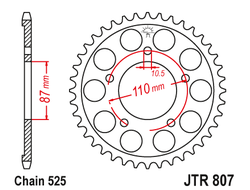 Звезда ведомая (48 зуб.) RK B5047-48 (Аналог: JTR807.48) для мотоциклов Suzuki