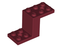 Bracket 5 x 2 x 2 1/3 with 2 Holes and Bottom Stud Holder, Dark Red (76766 / 6268214)