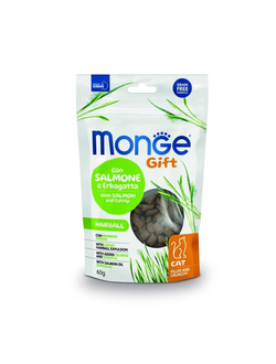 Хрустящие подушечки Monge Gift Hairball для кошек, лосось 60 гр
