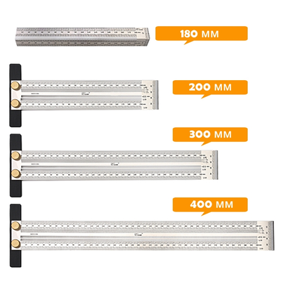 Разметочная угловая линейка 180 мм. высокой точности