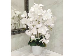 Композиция искусственная орхидея белая ваза туба № ОР012