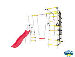 Детский спортивный комплекс для дачи ROMANA Богатырь (серый/желтый) (с фанерными качелями)