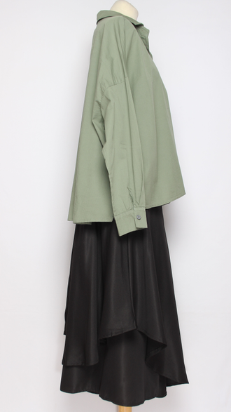 Рубашка хлопок "Большой карман" яблоко, хаки до р.56