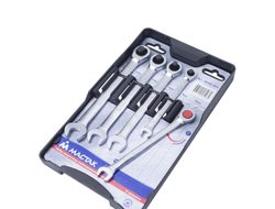 Набор комбинированных трещоточных ключей, 8-14 мм, 5 предметов МАСТАК 0213-05T