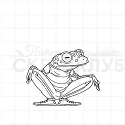 Штамп лягушка на корточках
