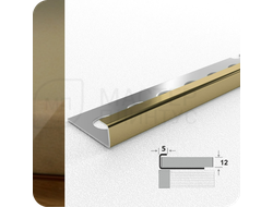 Профиль окантовочный для плитки Лука К 12НСЗ(304).2700.002 Зеркало шампань