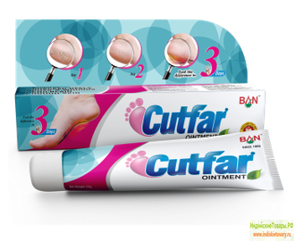 Катфар крем (CUTFAR ointment, Ban Labs) - для пяток, от ран, трещин, мозолей, противовоспалительный, 25 гр
